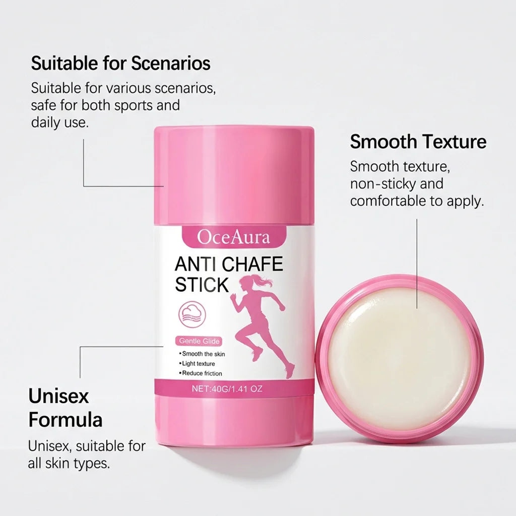OceAura Anti-Chafing Balm Stick 40g – Moisturizing Skin Guard Anti-Chafing Balm SWANS