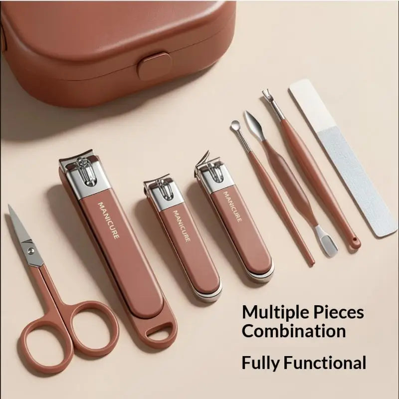 YOVIP 5–8 Piece Anti-Splash Manicure & Pedicure Kit – Steel Manicure Pedicure Kit SWANS