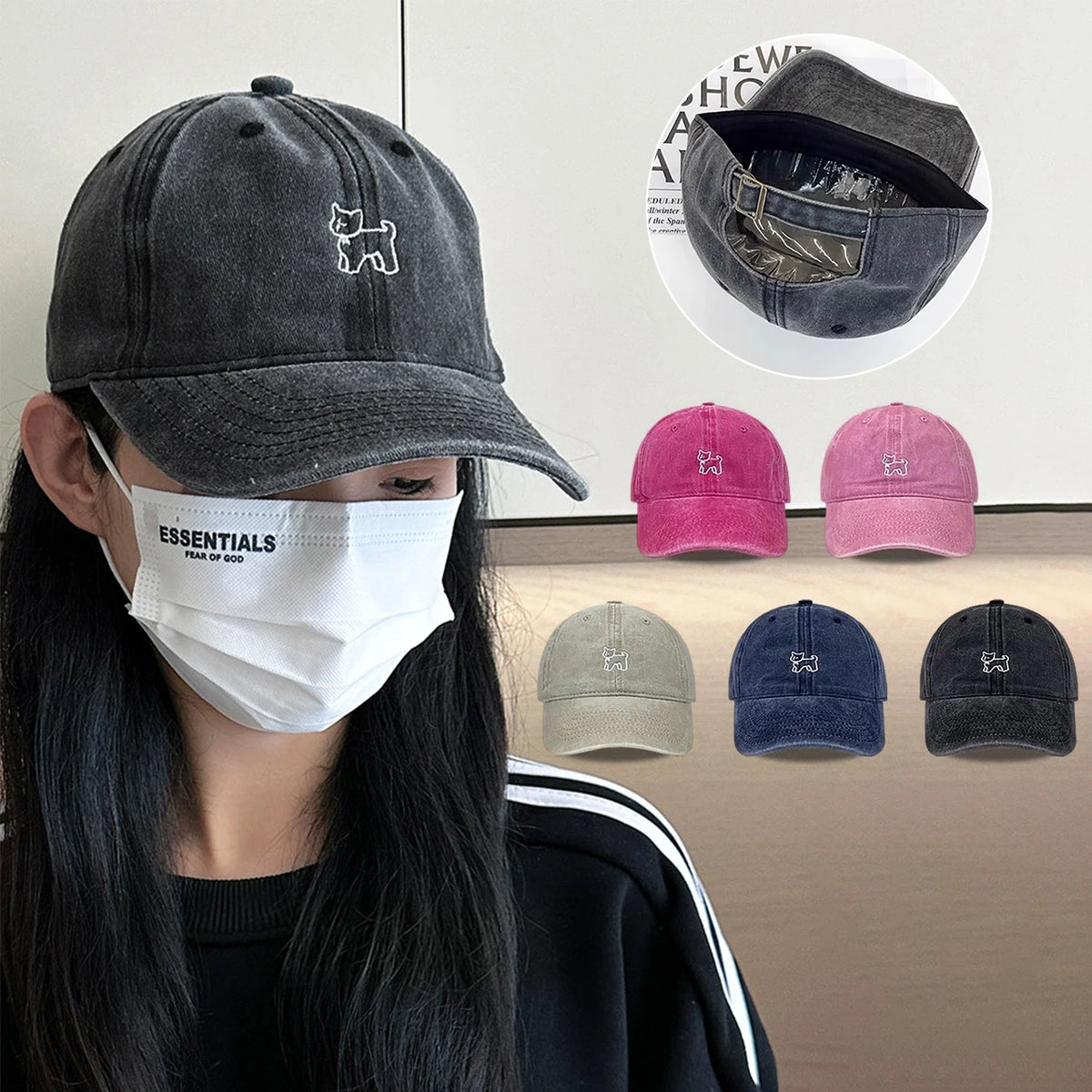 Embroidery Cat Baseball Cap – Unisex Adjustable Sun Hat Baseball Cap SWANS