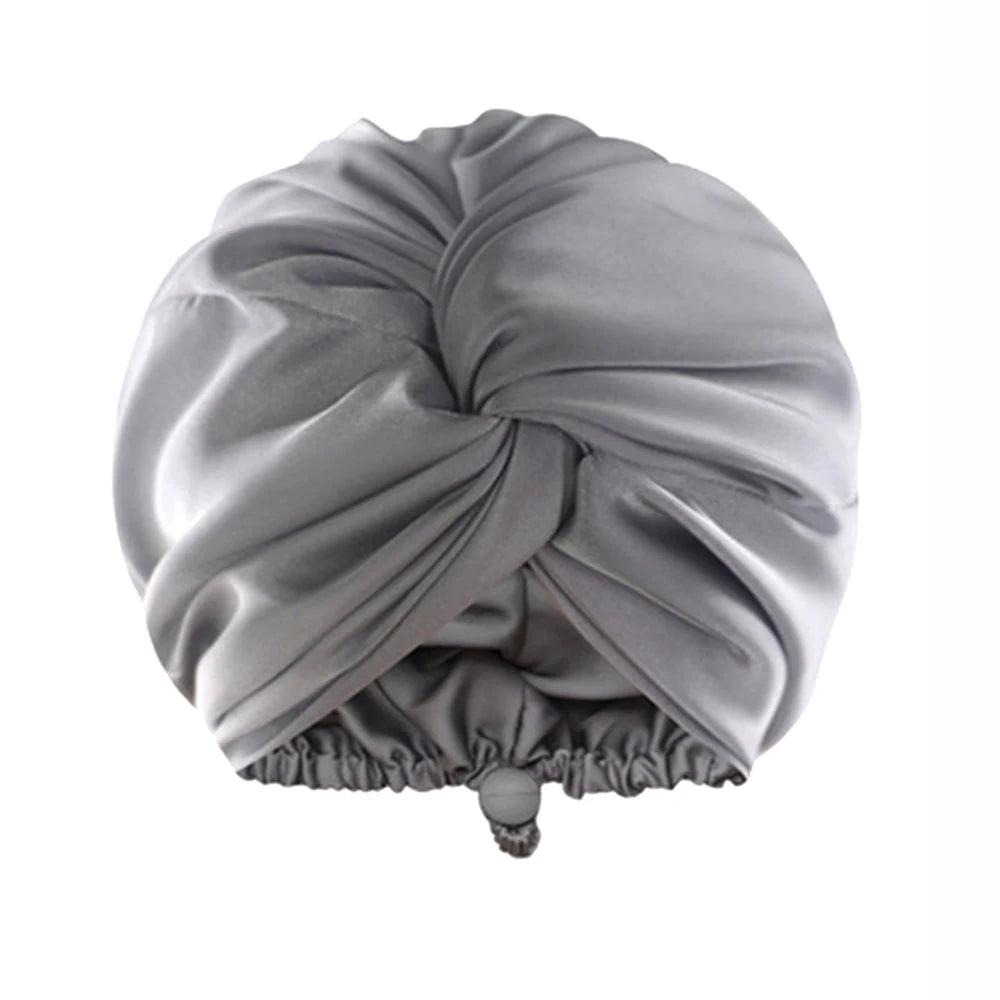 Adjustable Satin Sleep Hair Bonnet – Double Layer Night Cap Satin Sleep Bonnet SWANS D