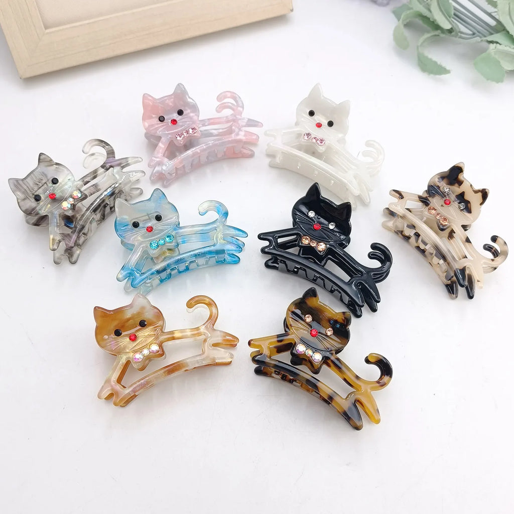 Acetate Shark Hair Claw Clip 6cm – Rhinestone Cartoon Design Hair Claw Clip SWANS