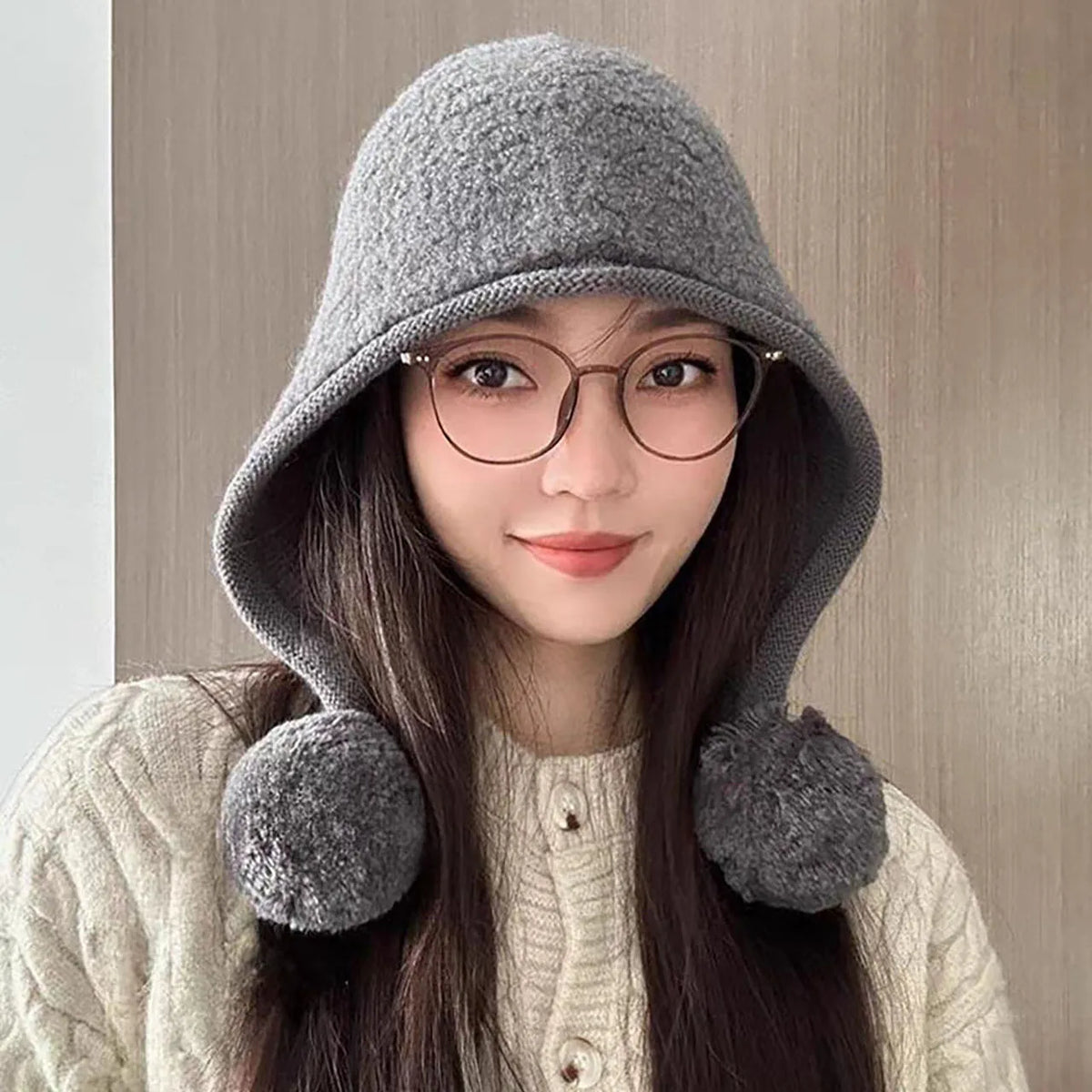 Women's Winter Pompom Balaclava Knit Beanie Hat Winter Beanie Hat SWANS style3 One Size