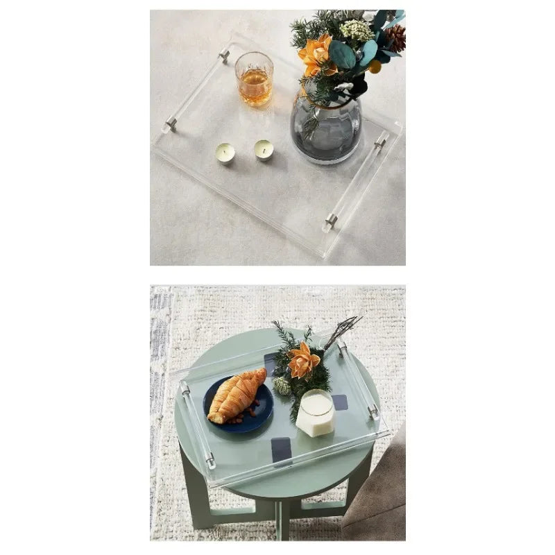 SWANS Clear Acrylic Storage Tray with Handle | Multi-Use Acrylic Storage Tray SWANS