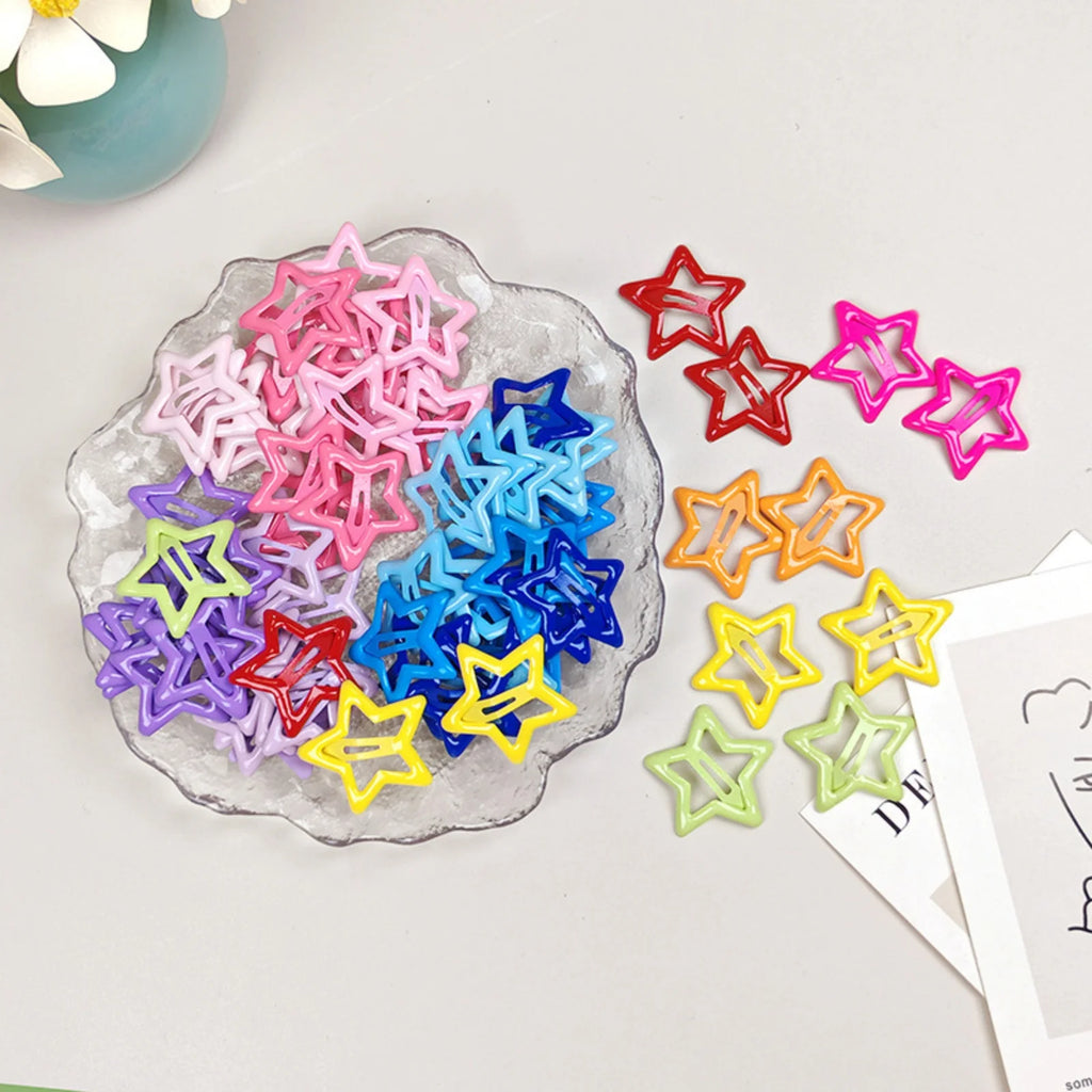 20-Pack Star BB Hair Clips for Girls – Colorful Kids Barrettes Kids Hair Clips SWANS