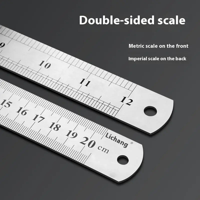 Satin Chrome Stainless Steel Ruler MM Graduations 15–100CM Precision Steel Ruler SWANS