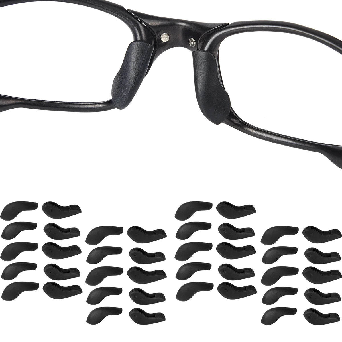 Silicone Nose Pads for Oakley X Squared OO6011 – Black Replacement Eyewear Accessories SWANS 10 Pairs