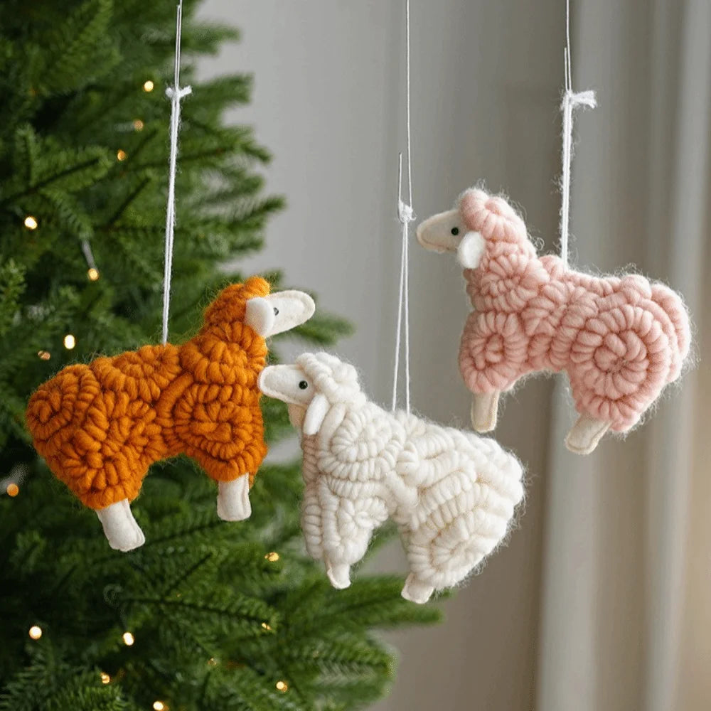 Wool Felt Sheep Christmas Ornament – Cute Hanging Pendant Christmas Ornament SWANS
