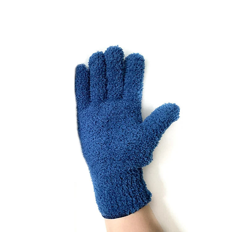 Microfiber Dusting Glove – Stretchable Cleaning Mitt for Car & Home Microfiber Cleaning Glove SWANS Blue 1PC