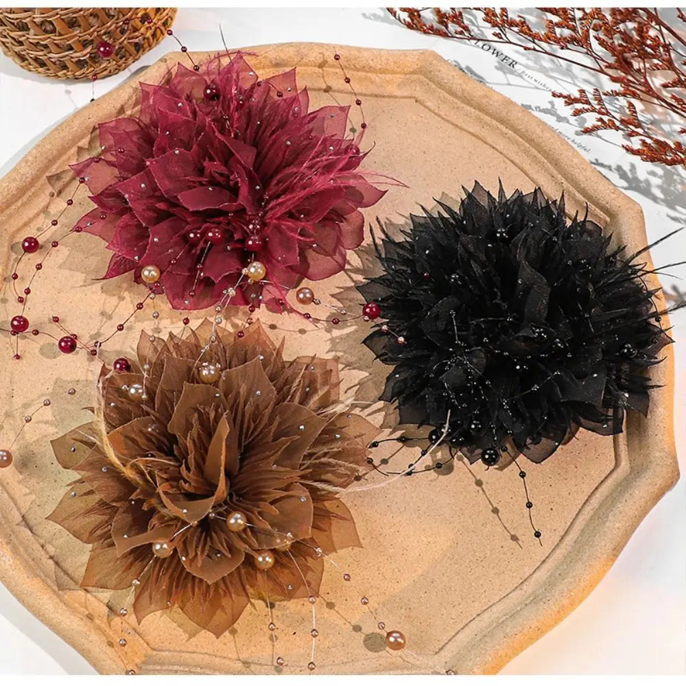 Pearl 3D Organza Flower Patch – Handmade DIY Sewing Appliqué Sewing Appliqué Patch SWANS