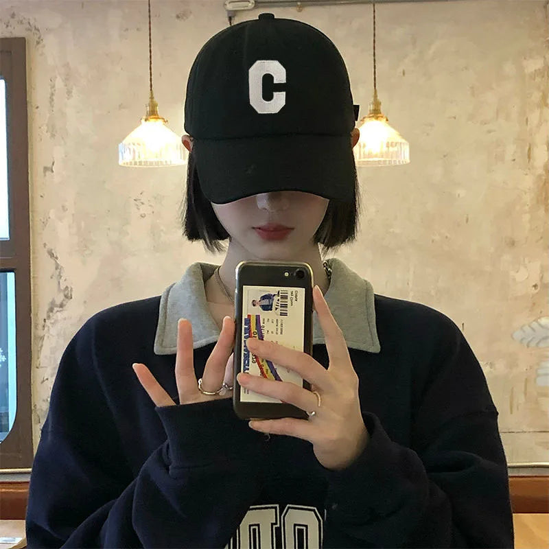 C-Letter Baseball Cap – Unisex Cotton Sun Visor Hat Baseball Cap SWANS