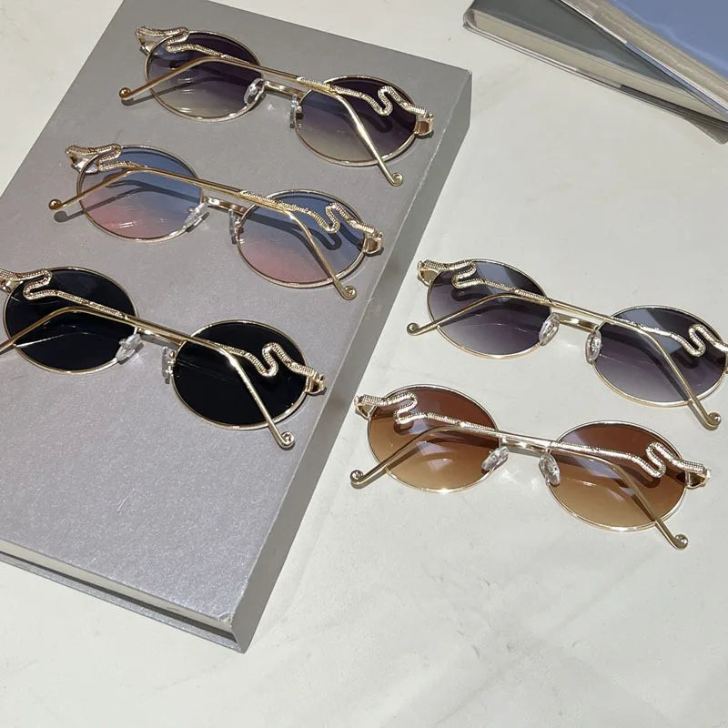 Y2K Steampunk Round Metal Sunglasses – Unisex Vintage Style Round Metal Sunglasses SWANS
