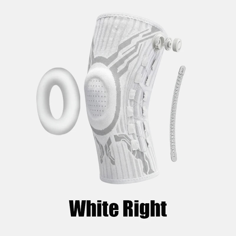 SWANS Knob Knee Brace Patella Gel Pad Compression Support Knee Brace Support SWANS 1PC White-Right XL