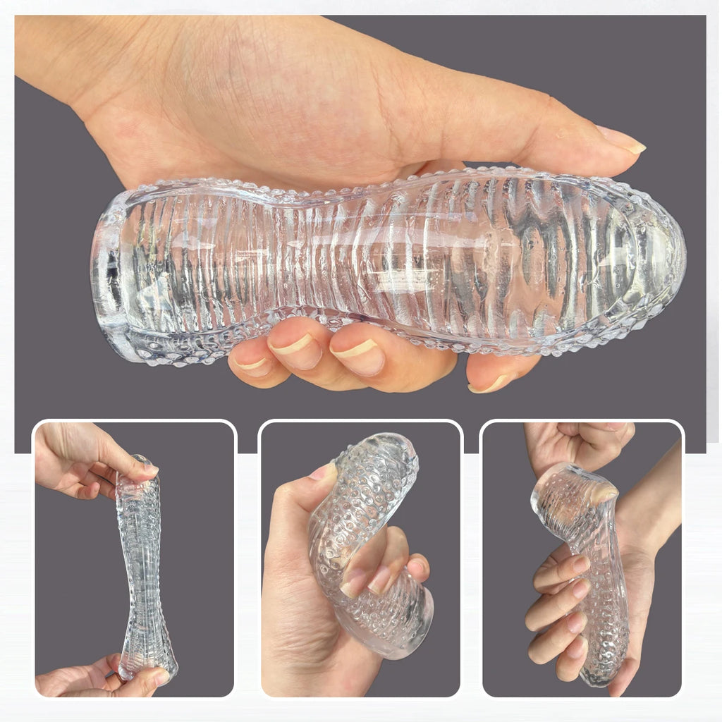 Men's Transparent TPE Vacuum Stroker Cup – Soft Sleeve Male Stroker Cup SWANS