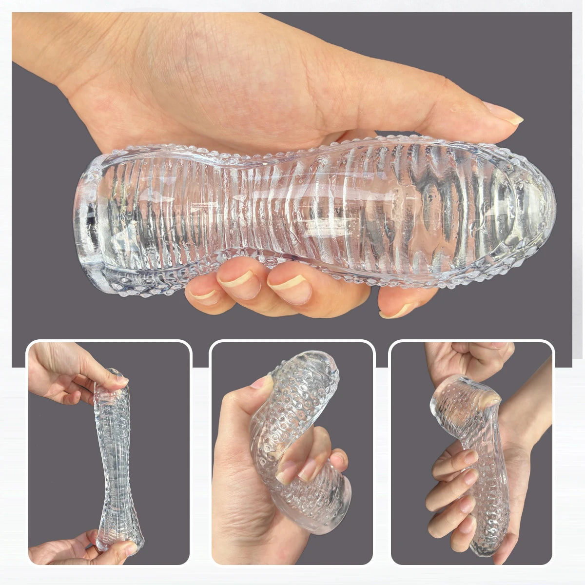 Men's Transparent TPE Vacuum Stroker Cup – Soft Sleeve Male Stroker Cup SWANS