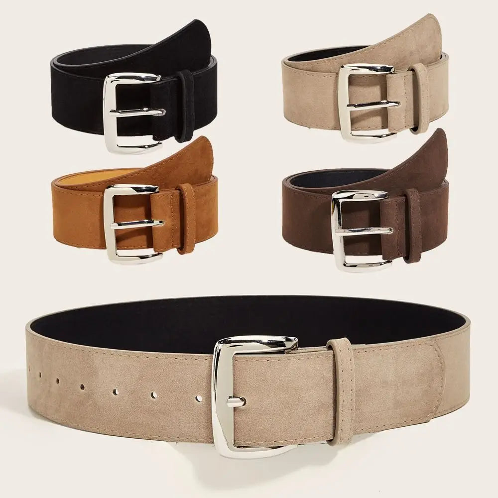 Women's Wide PU Leather Belt – Pin Buckle Dress Waistband Women's Fashion Belt SWANS