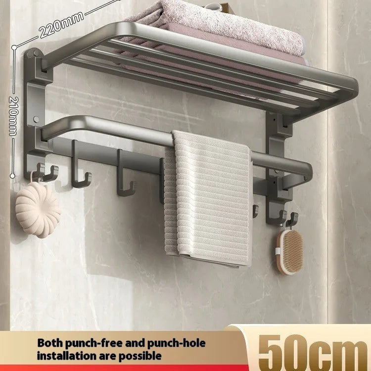 SWANS No-Drill Suction Cup Towel Rack – Double Bar & Hook Bathroom Towel Rack SWANS Glue towel 50CM