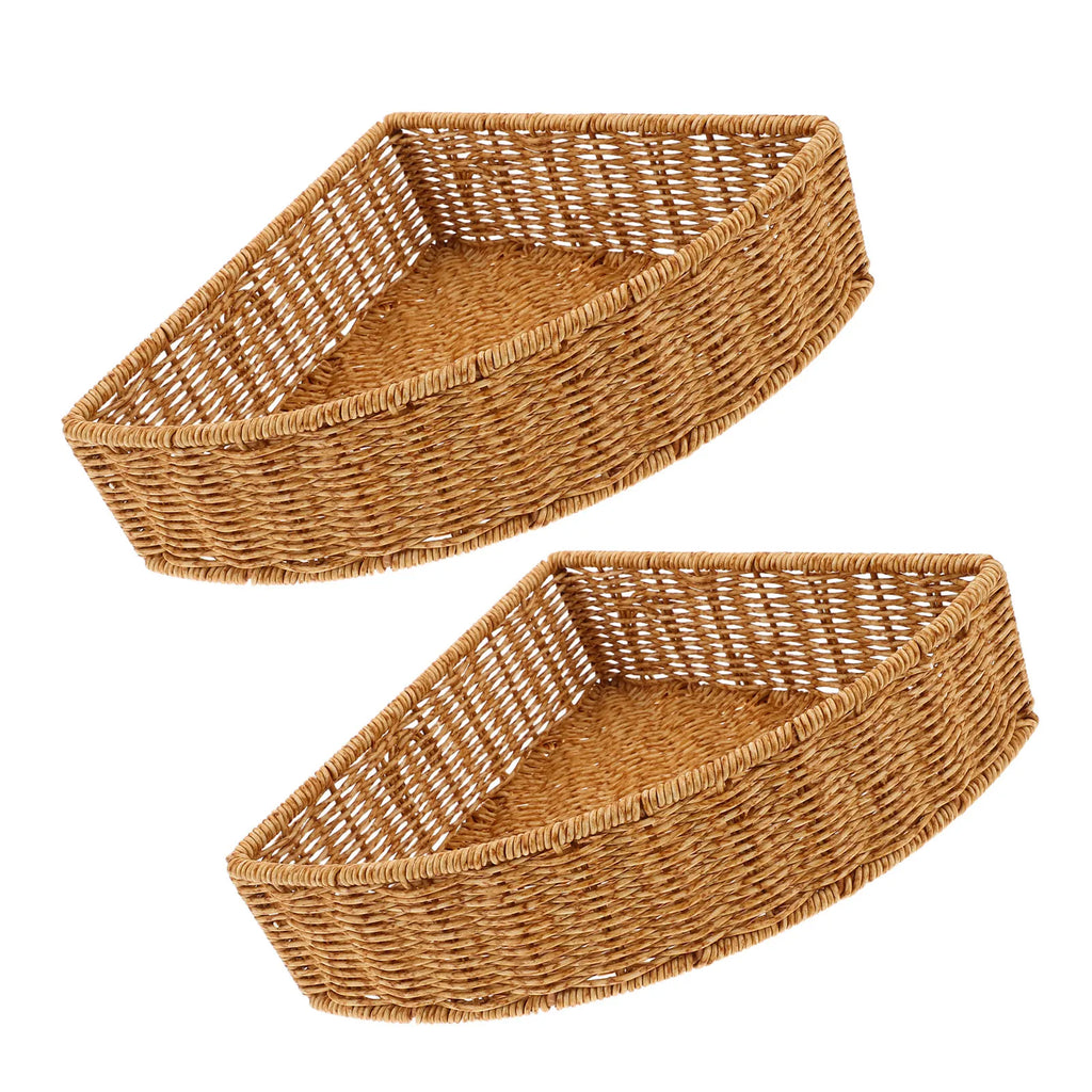 2-Pack Triangle Corner Storage Baskets – Bathroom & Kitchen Organizer Corner Storage Basket SWANS