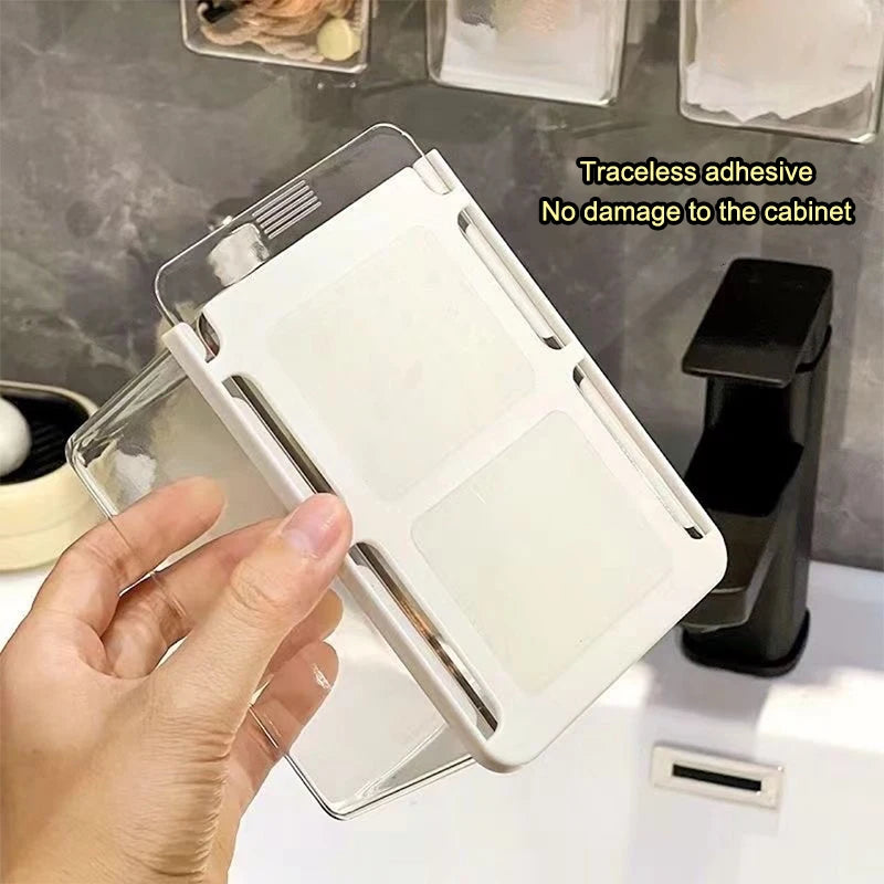 Transparent Pull-Out Drawer Storage Box for Bathroom Cabinet Bathroom Drawer Organizer SWANS