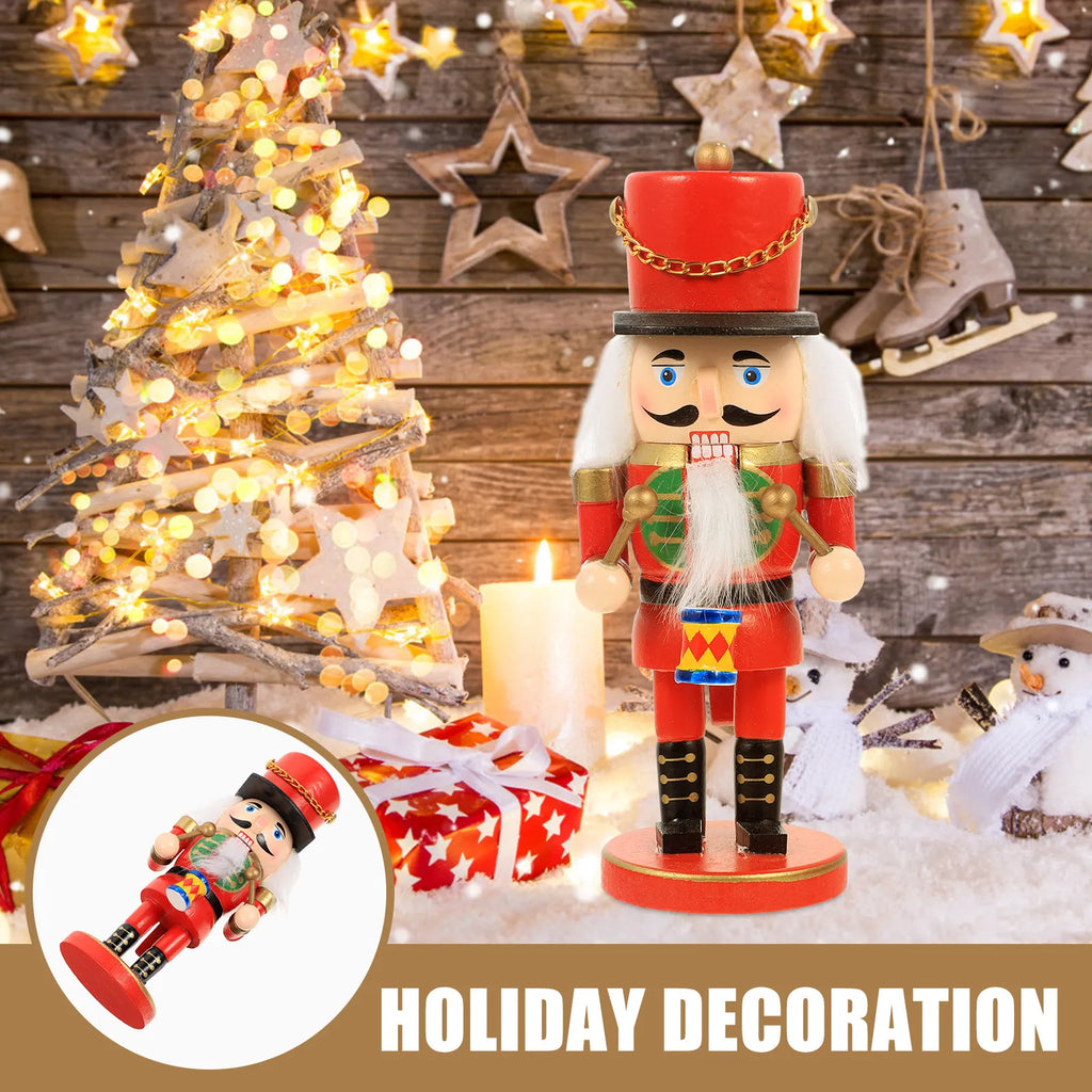 Wooden Nutcracker Soldier Figurine – Christmas Tabletop Decor Christmas Nutcracker Figurine SWANS