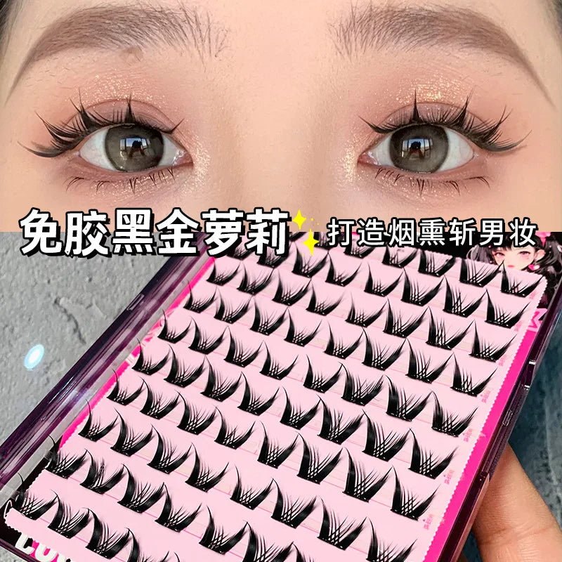 Glue-Free Self-Adhesive False Eyelashes – Cat Eye Effect False Eyelashes SWANS