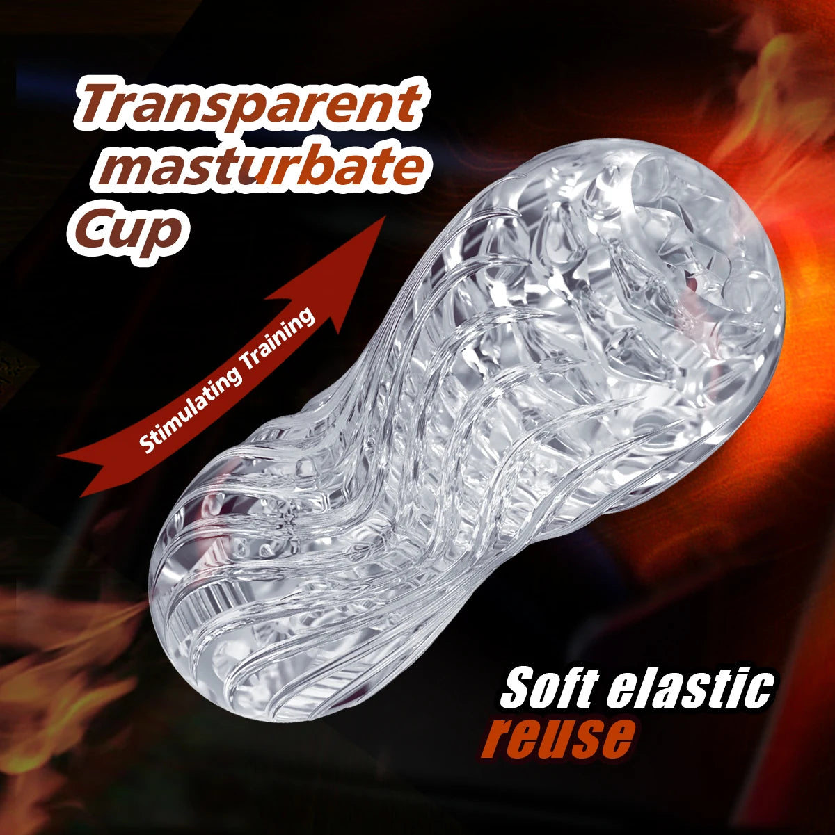 Men's Transparent Stroker Sleeve – Soft TPE Pocket Cup Male Stroker Sleeve SWANS