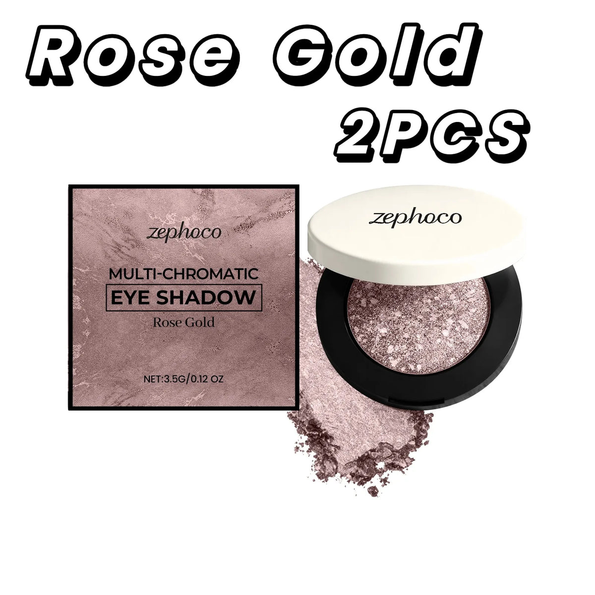 Zephoco 4-Color Eyeshadow Palette – Shimmer Matte Glitter Eyeshadow Palette SWANS Gold 2PCS