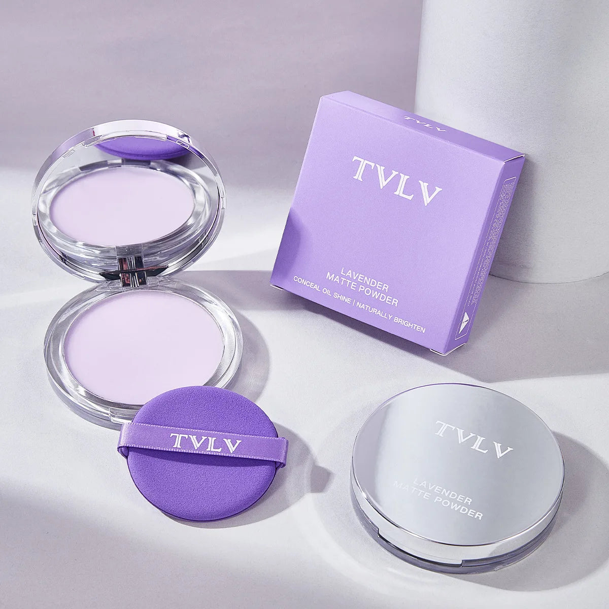 TVLV Lavender Matte Pressed Powder – Oil Control Full Coverage Pressed Setting Powder SWANS