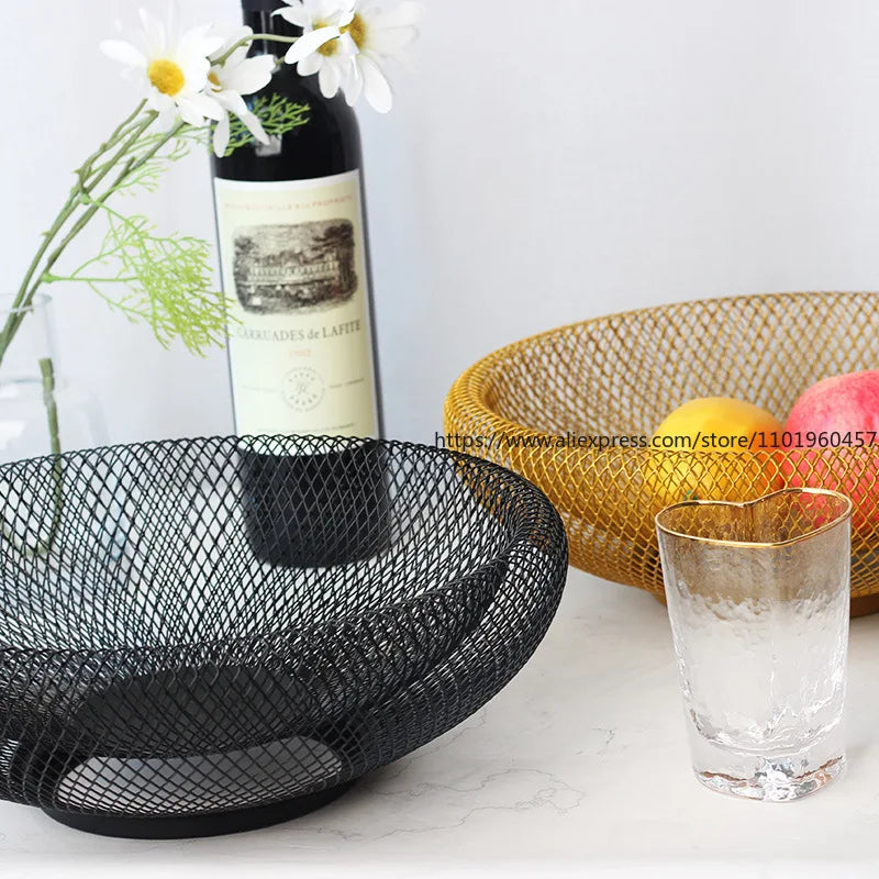Nordic Double-Layer Wire Mesh Fruit & Snack Basket | SWANS Wire Mesh Fruit Basket SWANS