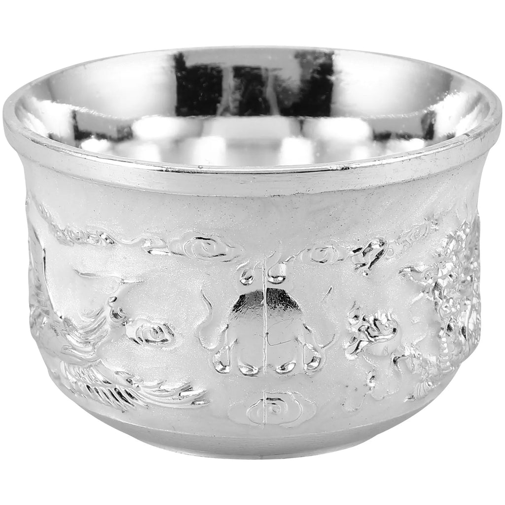 Retro Zinc Alloy Metal Teacup – Vintage Chinese Style Small Cup Metal Teacup SWANS