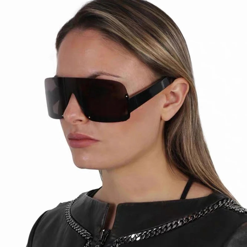 Y2K Rivet Half Frame Sunglasses – Unisex Punk Vintage Goggle Fashion Sunglasses SWANS