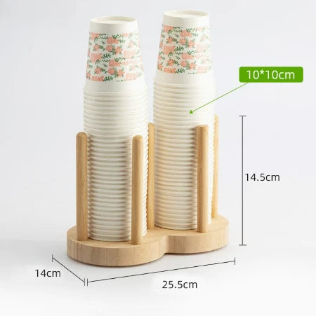 Wooden Disposable Cup Storage Rack – Coffee & Tea Shop Holder Cup Storage Rack SWANS B