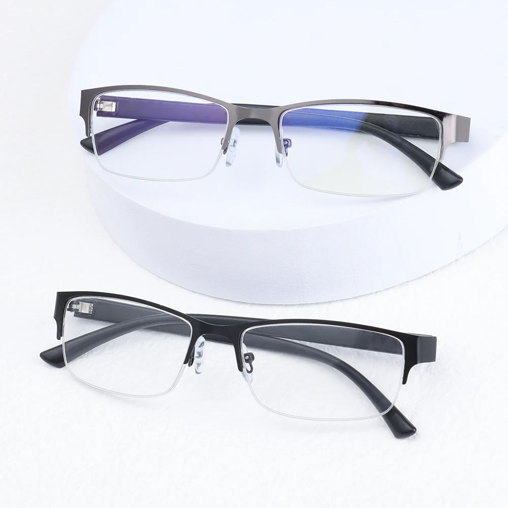Anti Blue Light Reading Glasses Half Frame Metal +1.0–+4.0 Reading Glasses SWANS