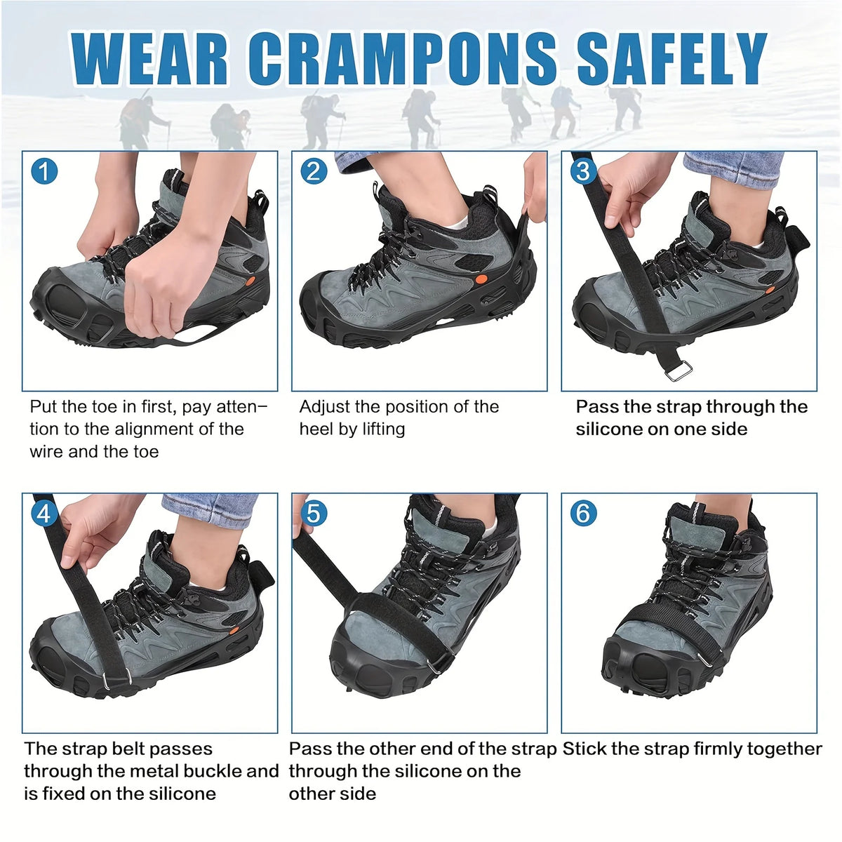 Ice Cleats for Shoes & Boots | Anti-Slip Steel Spike Snow Grips Ice Traction Cleats SWANS