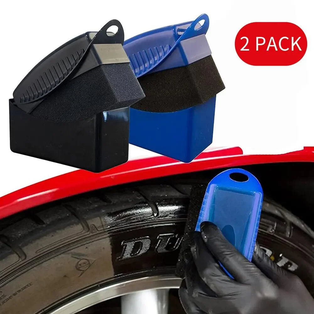 2-Piece Car Tire Wax Applicator Sponge Pad Set – Wheel Shine Tire Detailing Sponge SWANS