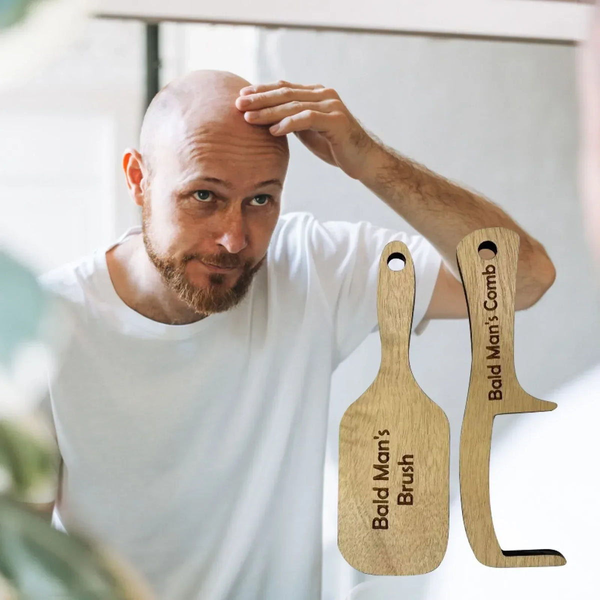 Wooden Gag Comb for Bald Men – Funny Novelty Prank Gift Novelty Gag Gift SWANS