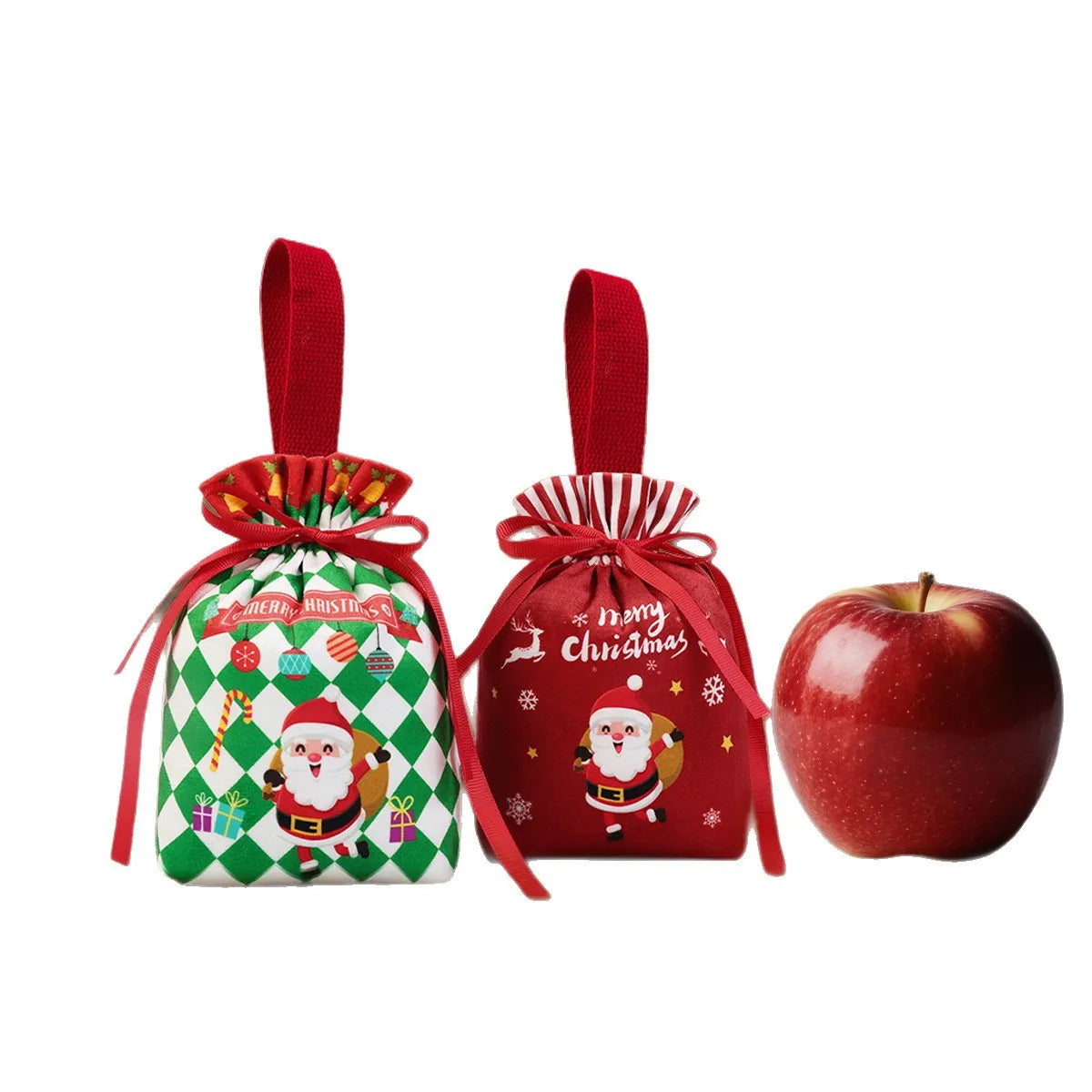 Velvet Christmas Drawstring Gift Bag – Reusable Candy Pouch Christmas Gift Bag SWANS