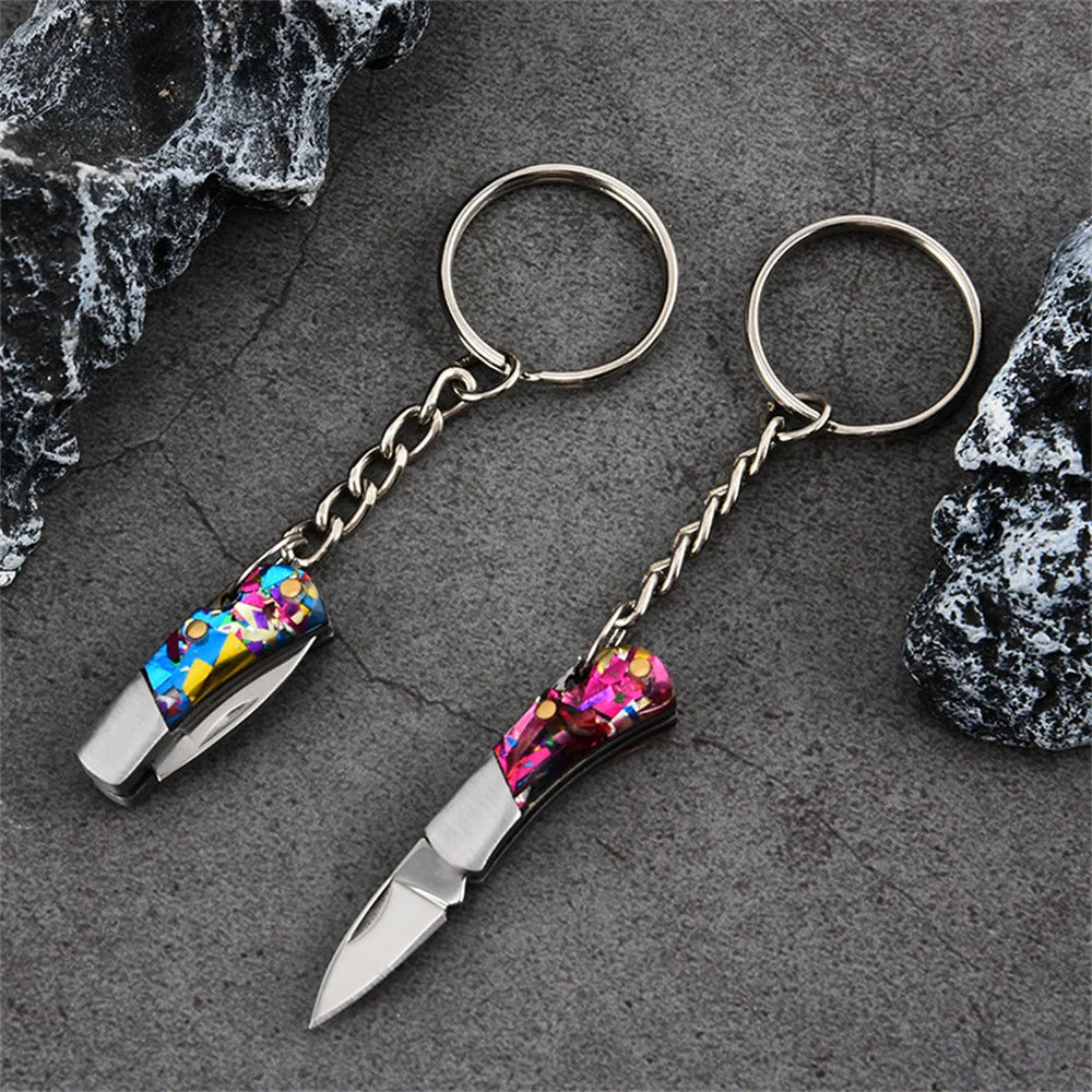 Mini Folding Knife Keychain – 5cm Stainless Steel EDC Tool Folding Knife Keychain SWANS