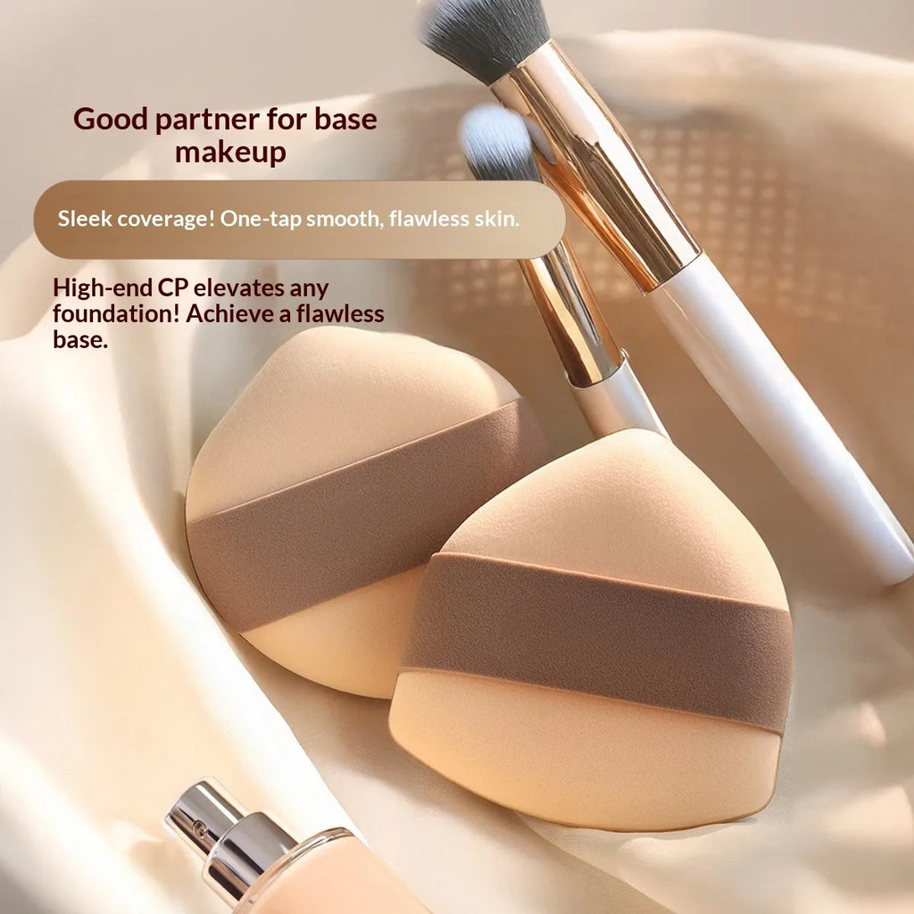 2-Pack Soft Double-Sided Powder Puff & Foundation Blender Makeup Sponge SWANS