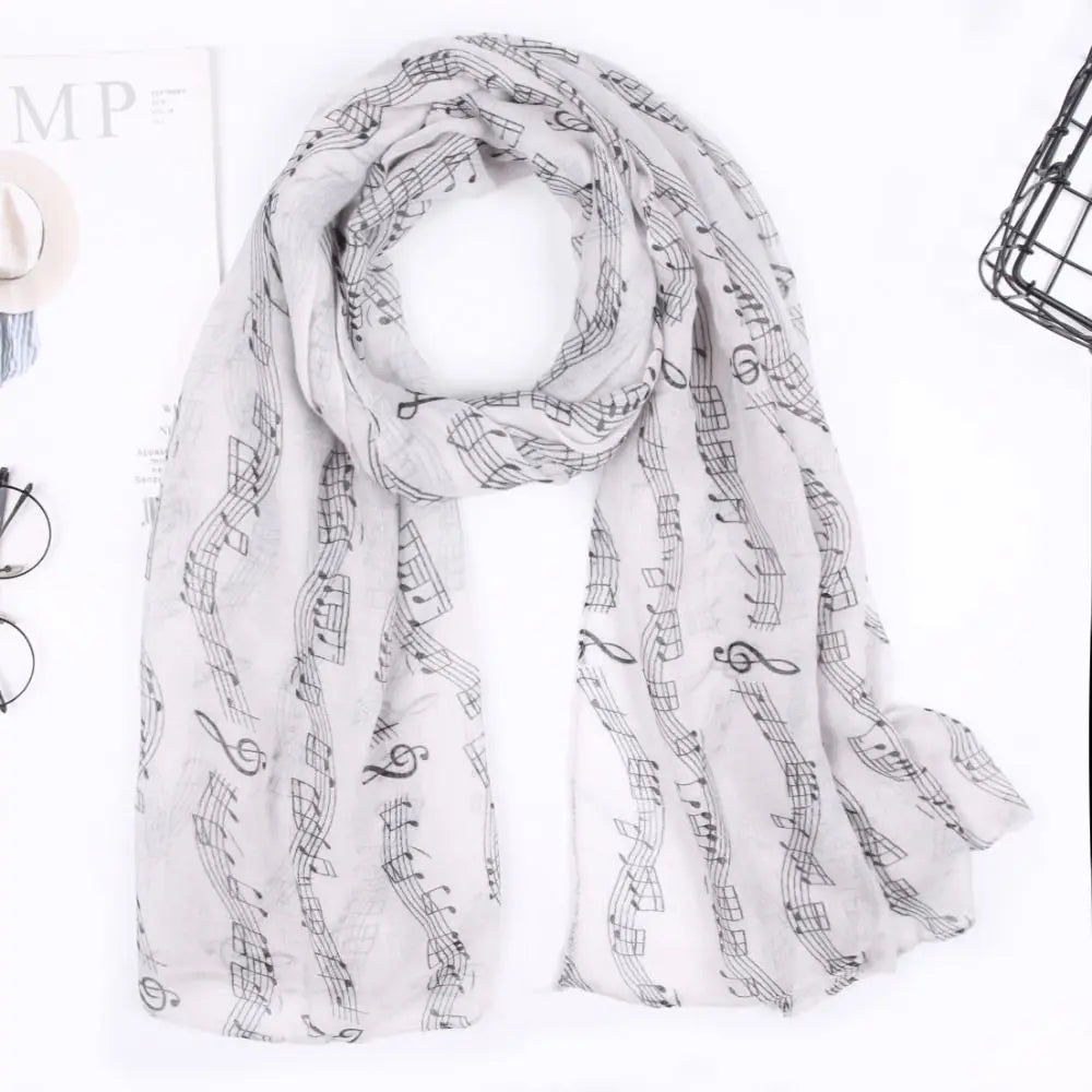 Musical Note Print Scarf – Lightweight 180×80cm Shawl Wrap Fashion Scarf Wrap SWANS