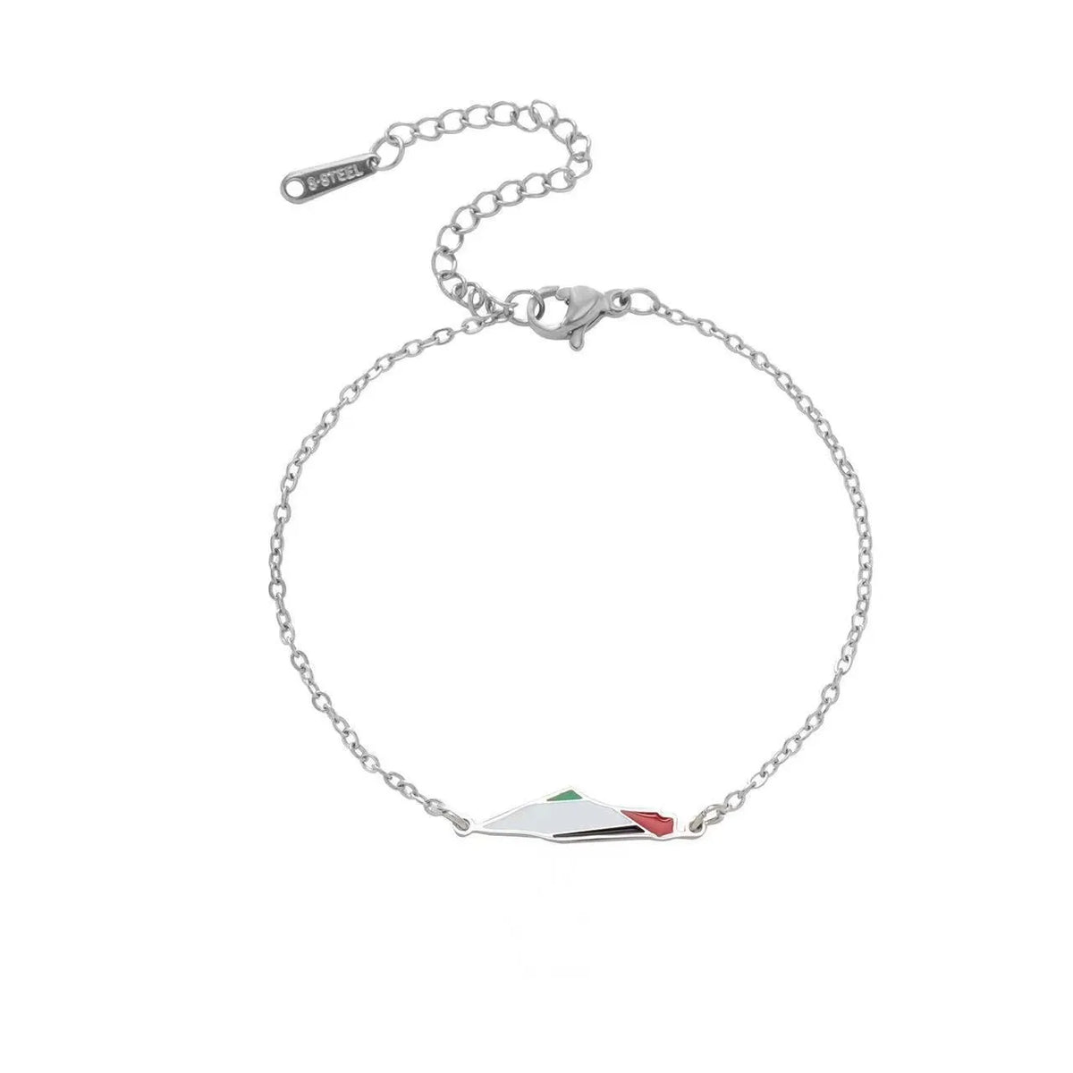 Palestine Map Chain Bracelet – Layered Metal Fashion Jewelry Fashion Bracelet SWANS Style 1