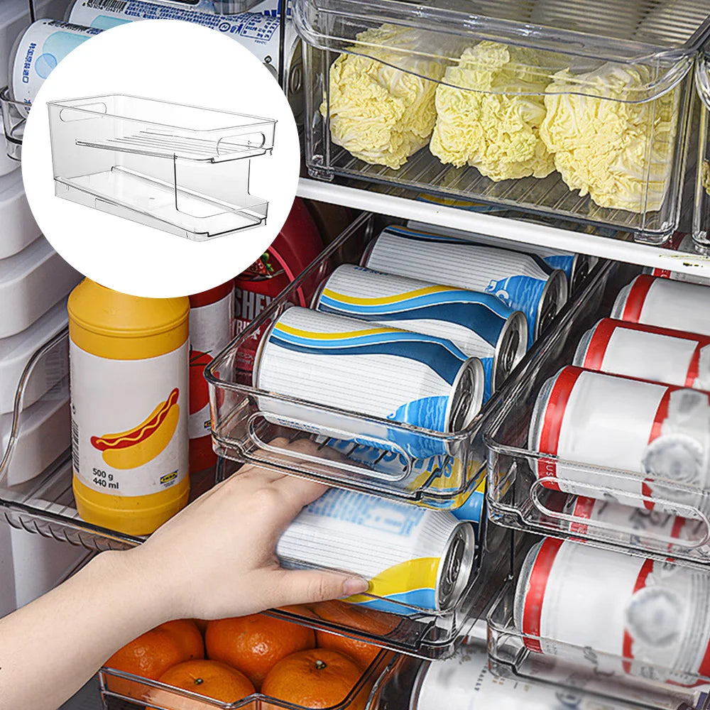 Stackable 2-Tier Rolling Can Dispenser & Fridge Organizer Can Dispenser Organizer SWANS