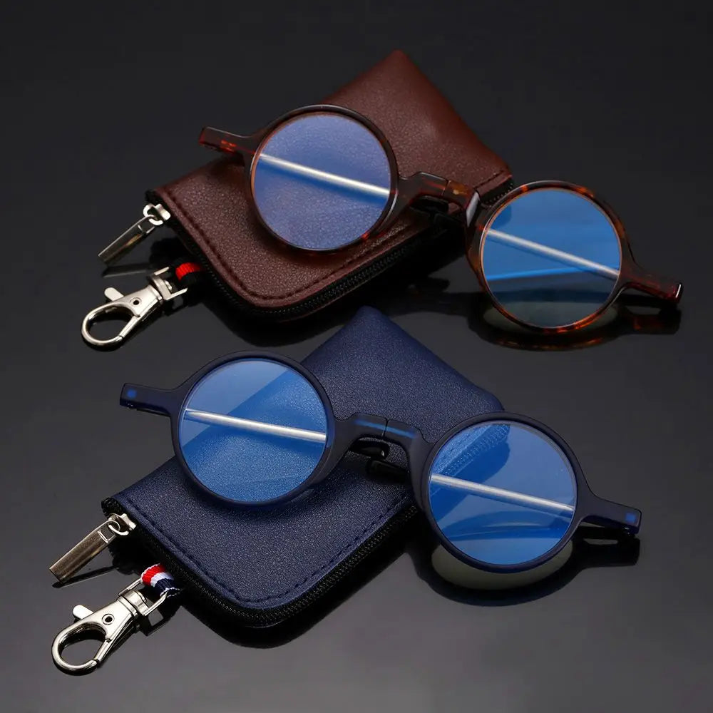 Mini Folding Reading Glasses with Keychain Case – Unisex Reading Glasses SWANS