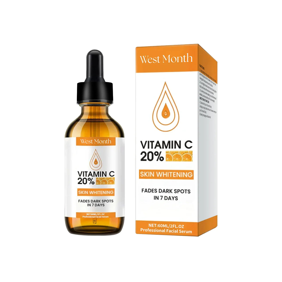 WEST MONTH Vitamin C Face Serum – Brighten & Hydrate Skin Vitamin C Face Serum SWANS 60ml boxed