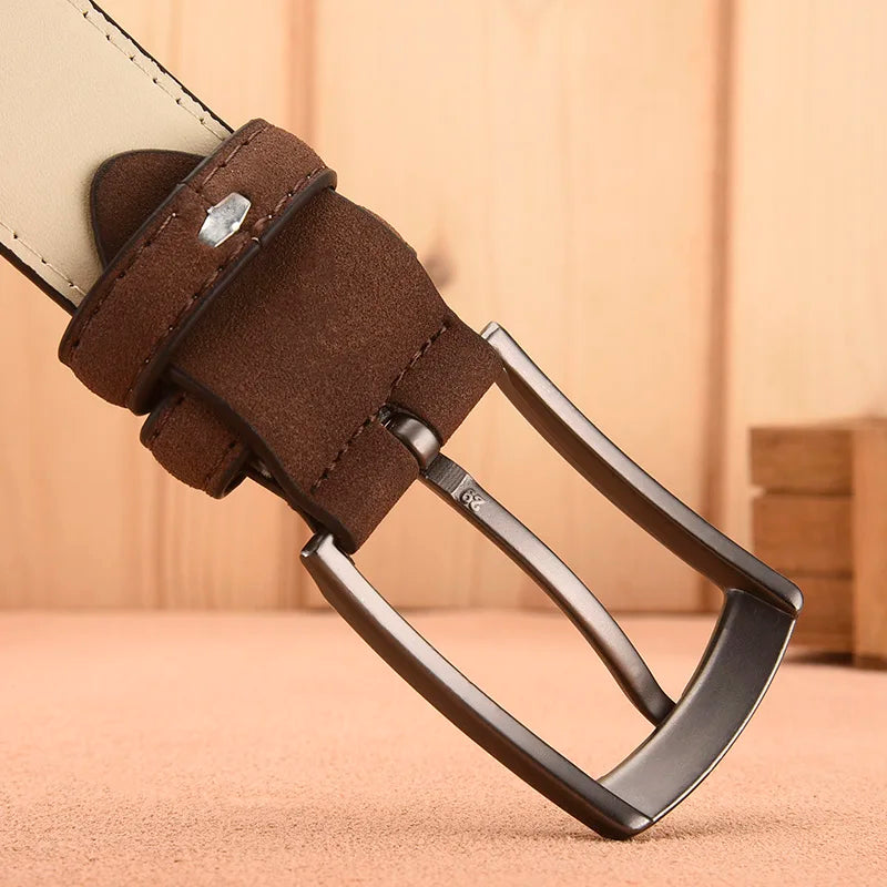 Men's Suede PU Belt – Retro Alloy Buckle | Casual Style Men's Fashion Belt SWANS