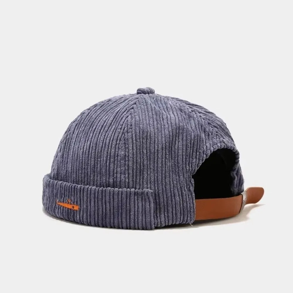 Retro Corduroy Docker Cap – Unisex Brimless Beanie Skullcap Beanie Docker Cap SWANS