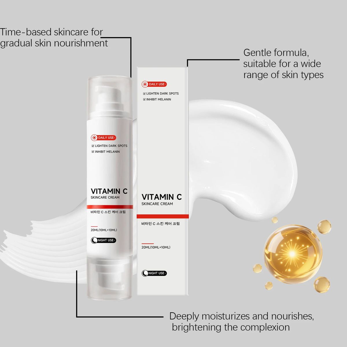 SWANS Vitamin C Day & Night Cream – Brightening & Hydrating Brightening Face Cream SWANS