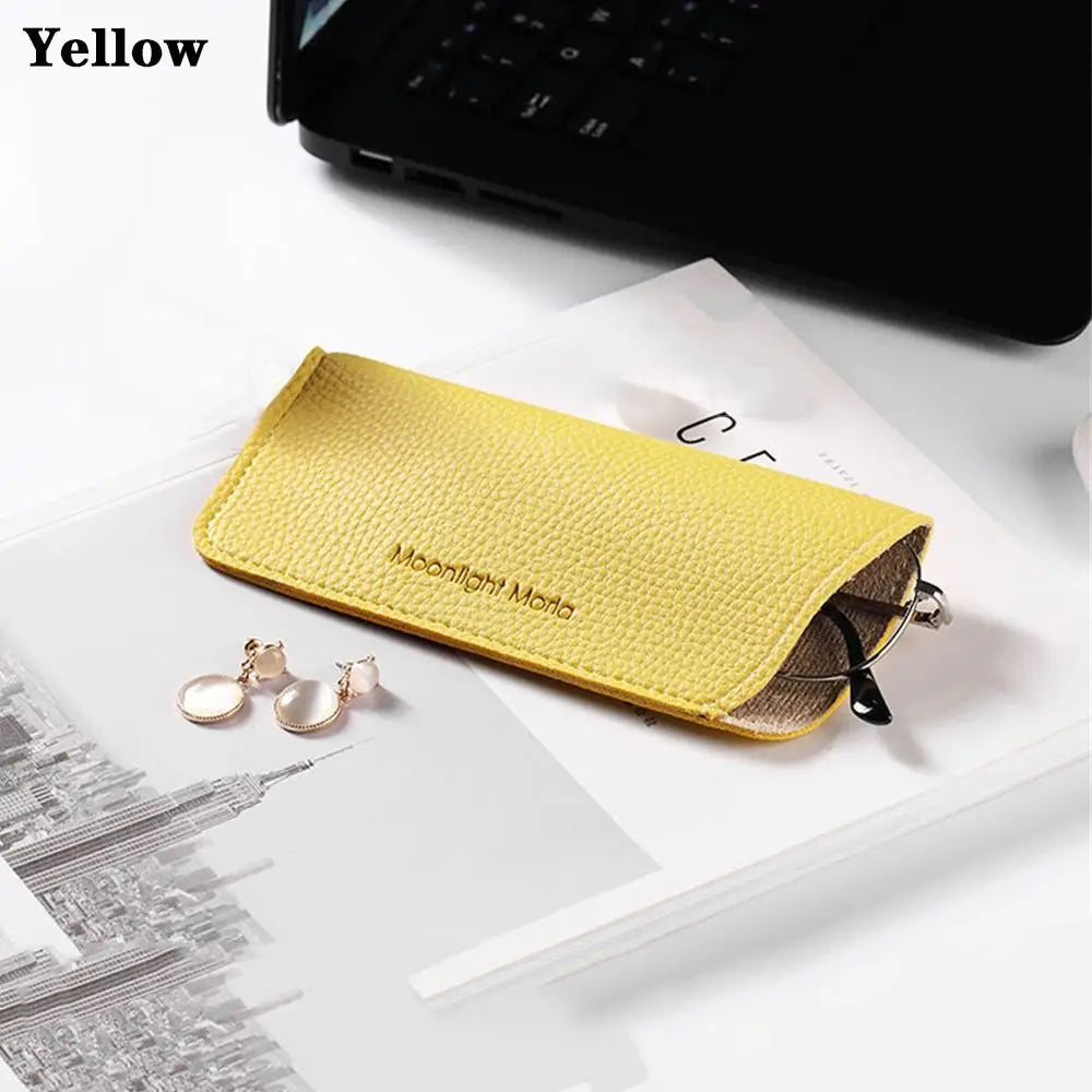 Soft PU Leather Glasses Case – Unisex Eyewear Pouch Bag Eyewear Case SWANS yellow