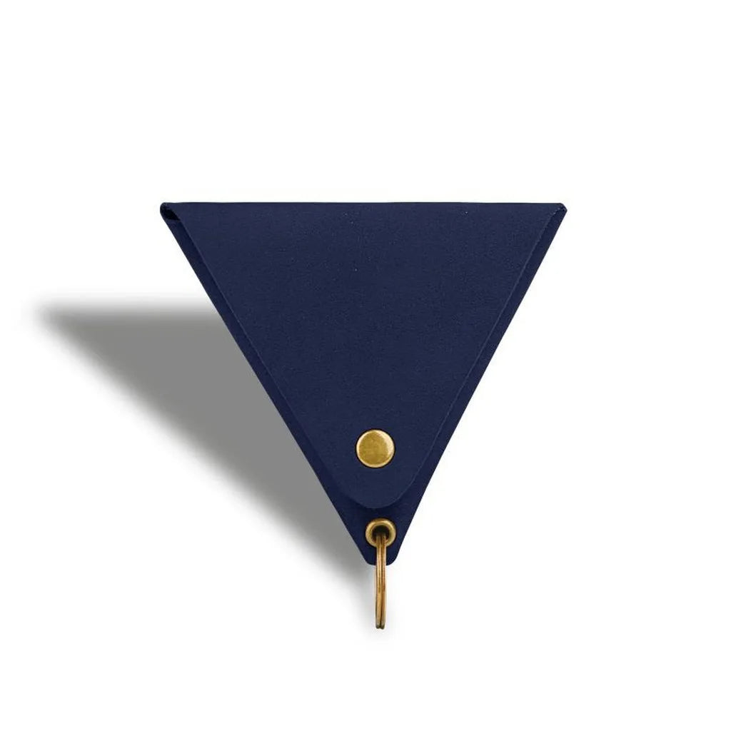Triangle Mini Coin Purse PU Leather – Card & Key Pouch Mini Coin Purse SWANS Dark Blue