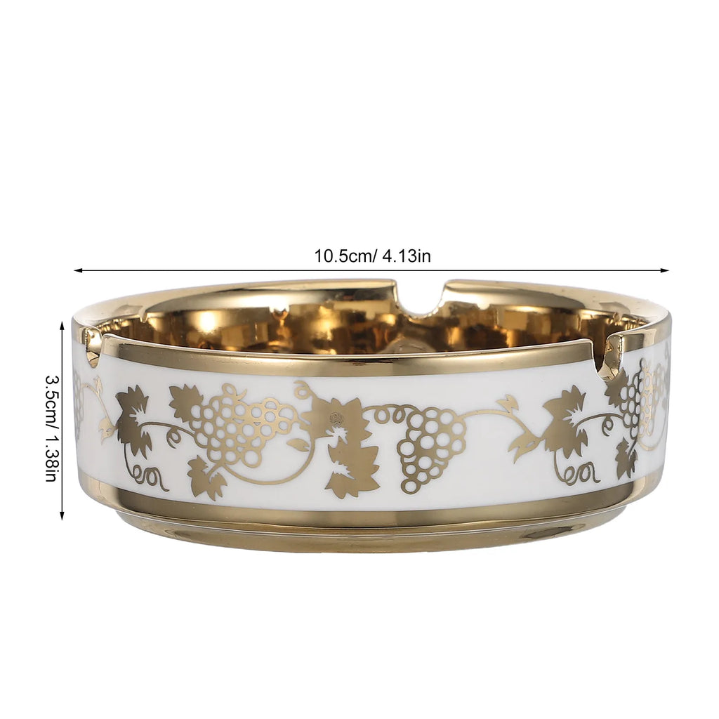 SWANS Ceramic Ashtray – Titanium Plated Tabletop Cigar Holder Ceramic Ashtray SWANS