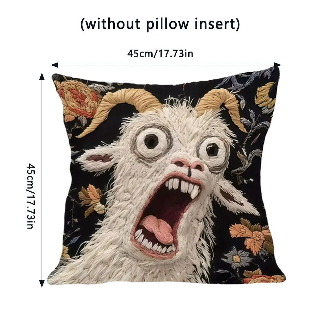 Screaming Goat Cushion Cover 18x18 Soft Plush Pillow 2-Pack Decorative Pillow Cover SWANS